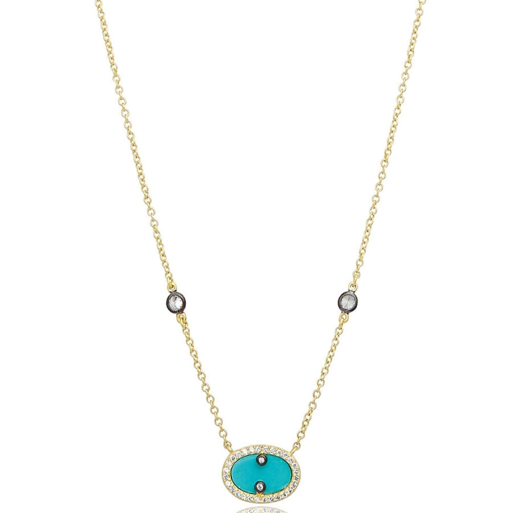 Freida Rothman | Hint of Sparkle Turquoise Oval Pendant Necklace
